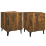 Mesitas de noche 2 uds madera contrachapada color roble ahumado de vidaXL, Mesitas de noche - Ref: Foro24-817316, Precio: 50,...