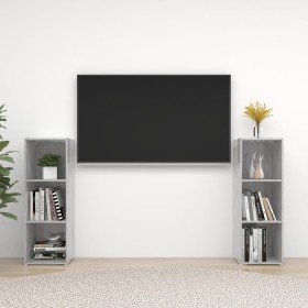 Muebles de salón 2 piezas madera ingeniería gris hormigón en Muebles TV | Comprar online en Foru.es