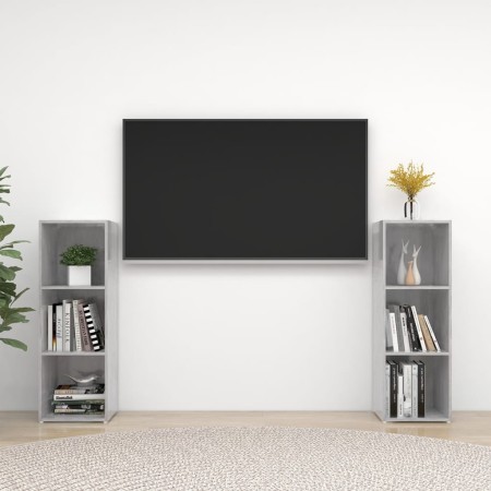 Muebles de salón 2 piezas madera ingeniería gris hormigón en Muebles TV | Comprar online en Foru.es