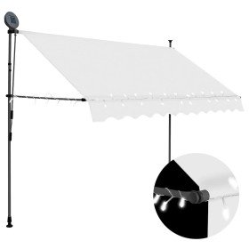 Toldo manual retráctil con LED crema 300 cm en Toldos | Comprar online en Foru.es