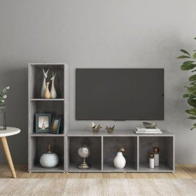 Muebles de salón 2 piezas madera ingeniería gris hormigón en Muebles TV | Comprar online en Foru.es