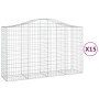 Cestas gaviones 15 uds forma de arco hierro 200x50x120/140 cm de vidaXL, Maceteros y jardineras - Ref: Foro24-3145674, Precio...