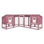 Conejera de exterior con corredor madera de abeto moca y blanco de vidaXL, Jaulas y habitáculos para animales pequeños - Ref:...