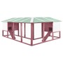 Conejera de exterior con corredor madera de abeto moca y blanco de vidaXL, Jaulas y habitáculos para animales pequeños - Ref:...