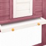 Conejera de exterior con corredor madera de abeto moca y blanco de vidaXL, Jaulas y habitáculos para animales pequeños - Ref:...