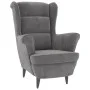 Sillón orejero y taburete de terciopelo gris claro de vidaXL, Sillones - Ref: Foro24-3115931, Precio: 265,39 €, Descuento: %
