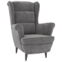 Sillón orejero y taburete de terciopelo gris claro de vidaXL, Sillones - Ref: Foro24-3115931, Precio: 261,03 €, Descuento: %