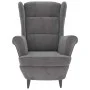 Sillón orejero y taburete de terciopelo gris claro de vidaXL, Sillones - Ref: Foro24-3115931, Precio: 265,39 €, Descuento: %