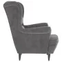 Sillón orejero y taburete de terciopelo gris claro de vidaXL, Sillones - Ref: Foro24-3115931, Precio: 265,39 €, Descuento: %