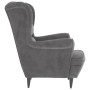Sillón orejero y taburete de terciopelo gris claro de vidaXL, Sillones - Ref: Foro24-3115931, Precio: 261,03 €, Descuento: %