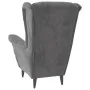 Sillón orejero y taburete de terciopelo gris claro de vidaXL, Sillones - Ref: Foro24-3115931, Precio: 265,39 €, Descuento: %