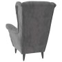 Sillón orejero y taburete de terciopelo gris claro de vidaXL, Sillones - Ref: Foro24-3115931, Precio: 261,03 €, Descuento: %