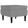 Sillón orejero y taburete de terciopelo gris claro de vidaXL, Sillones - Ref: Foro24-3115931, Precio: 265,39 €, Descuento: %