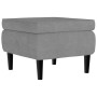 Sillón orejero y taburete de terciopelo gris claro de vidaXL, Sillones - Ref: Foro24-3115931, Precio: 261,03 €, Descuento: %