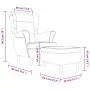 Sillón orejero y taburete de terciopelo gris claro de vidaXL, Sillones - Ref: Foro24-3115931, Precio: 265,39 €, Descuento: %