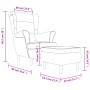 Sillón orejero y taburete de terciopelo gris claro de vidaXL, Sillones - Ref: Foro24-3115931, Precio: 261,03 €, Descuento: %