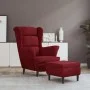 Ohrensessel und Hocker aus rotem Samt von vidaXL, Sessel - Ref: Foro24-3115936, Preis: 287,64 €, Rabatt: %