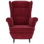 Ohrensessel und Hocker aus rotem Samt von vidaXL, Sessel - Ref: Foro24-3115936, Preis: 287,64 €, Rabatt: %