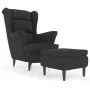 Sillón orejero y taburete de terciopelo gris oscuro de vidaXL, Sillones - Ref: Foro24-3115932, Precio: 265,53 €, Descuento: %