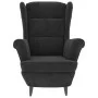 Sillón orejero y taburete de terciopelo gris oscuro de vidaXL, Sillones - Ref: Foro24-3115932, Precio: 265,53 €, Descuento: %