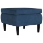 Sillón orejero y taburete de terciopelo azul de vidaXL, Sillones - Ref: Foro24-3115930, Precio: 276,55 €, Descuento: %