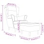Sillón orejero y taburete de terciopelo azul de vidaXL, Sillones - Ref: Foro24-3115930, Precio: 271,15 €, Descuento: %