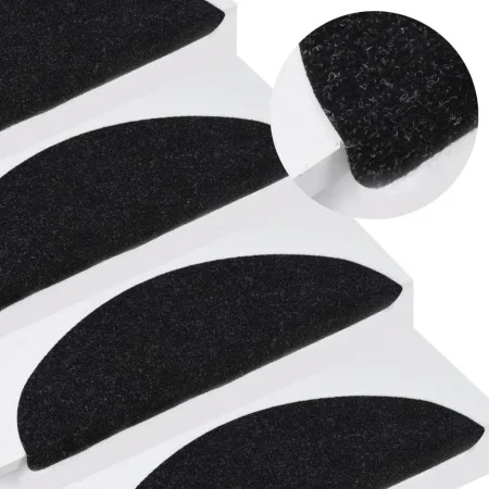 Alfombrilla autoadhesiva de escalera 10 uds negro 56x17x3 cm de vidaXL, Alfombrillas para escalones - Ref: Foro24-355254, Pre...
