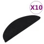 Alfombrilla autoadhesiva de escalera 10 uds negro 56x17x3 cm de vidaXL, Alfombrillas para escalones - Ref: Foro24-355254, Pre...