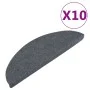 Alfombrillas autoadhesivas escalera 10 uds gris 65x22,5x3,5 cm de vidaXL, Alfombrillas para escalones - Ref: Foro24-355257, P...