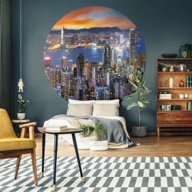 WallArt Círculo de papel pintado Skyline by Night 190 cm de WallArt, Papel pintado - Ref: Foro24-440351, Precio: 25,81 €, Des...