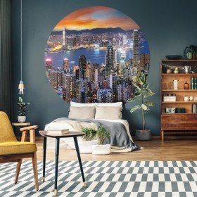 WallArt Círculo de papel pintado Skyline by Night 190 cm de WallArt, Papel pintado - Ref: Foro24-440351, Precio: 26,61 €, Des...