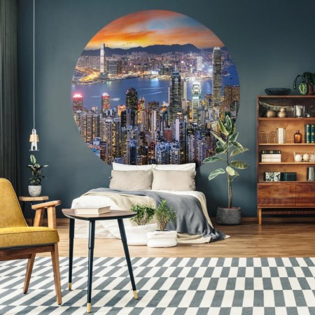 WallArt Círculo de papel pintado Skyline by Night 190 cm de WallArt, Papel pintado - Ref: Foro24-440351, Precio: 26,61 €, Des...