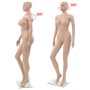 Maniquí femenino con base de vidrio beige 180 cm de vidaXL, Maniquís - Ref: Foro24-142930, Precio: 161,21 €, Descuento: %