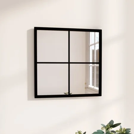 Espejo de pared metal negro 40x40 cm de vidaXL, Espejos - Ref: Foro24-342204, Precio: 41,53 €, Descuento: %