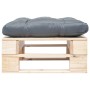Otomana de palets de jardín con cojín gris madera natural de vidaXL, Otomanas de exterior - Ref: Foro24-277474, Precio: 65,82...