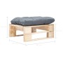 Otomana de palets de jardín con cojín gris madera natural de vidaXL, Otomanas de exterior - Ref: Foro24-277474, Precio: 65,82...