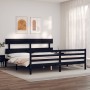 Estructura de cama con cabecero madera maciza negro 200x200 cm de vidaXL, Camas y somieres - Ref: Foro24-3195115, Precio: 170...