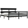Estructura de cama con cabecero madera maciza negro 200x200 cm de vidaXL, Camas y somieres - Ref: Foro24-3195115, Precio: 170...