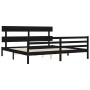 Estructura de cama con cabecero madera maciza negro 200x200 cm de vidaXL, Camas y somieres - Ref: Foro24-3195115, Precio: 170...