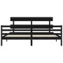 Estructura de cama con cabecero madera maciza negro 200x200 cm de vidaXL, Camas y somieres - Ref: Foro24-3195115, Precio: 170...