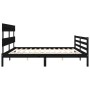 Estructura de cama con cabecero madera maciza negro 200x200 cm de vidaXL, Camas y somieres - Ref: Foro24-3195115, Precio: 170...