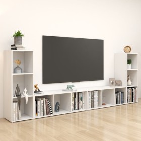 Muebles para TV 4 uds madera contrachapada blanco 107x35x37 cm en Muebles TV | Comprar online en Foru.es
