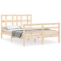 Estructura de cama con cabecero madera maciza 120x200 cm de vidaXL, Camas y somieres - Ref: Foro24-3194826, Precio: 114,79 €,...