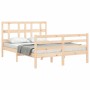 Estructura de cama con cabecero madera maciza 120x200 cm de vidaXL, Camas y somieres - Ref: Foro24-3194826, Precio: 114,79 €,...