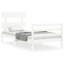 Estructura de cama con cabecero madera maciza blanco 100x200 cm de vidaXL, Camas y somieres - Ref: Foro24-3195082, Precio: 10...