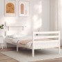 Estructura de cama con cabecero madera maciza blanco 100x200 cm de vidaXL, Camas y somieres - Ref: Foro24-3195082, Precio: 10...