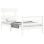 Estructura de cama con cabecero madera maciza blanco 100x200 cm de vidaXL, Camas y somieres - Ref: Foro24-3195082, Precio: 10...