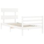 Estructura de cama con cabecero madera maciza blanco 100x200 cm de vidaXL, Camas y somieres - Ref: Foro24-3195082, Precio: 10...