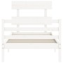 Estructura de cama con cabecero madera maciza blanco 100x200 cm de vidaXL, Camas y somieres - Ref: Foro24-3195082, Precio: 10...