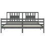 Estructura de cama con cabecero madera maciza gris 200x200 cm de vidaXL, Camas y somieres - Ref: Foro24-3194593, Precio: 175,...